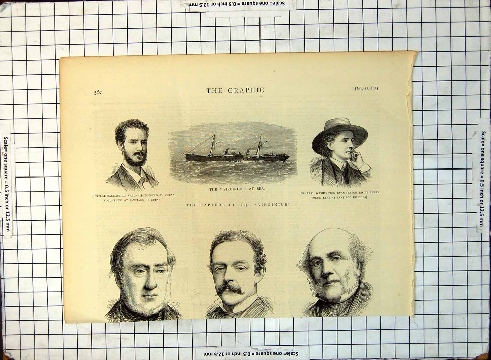 Old Capture Virginius Atsea General Barnabe De Varona W. Ryan 1873 330G 19th