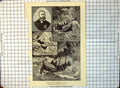 Old Print Storm Warriors Drawn F W Burton Lifeboats Rescuing Men 1888 339G 19th