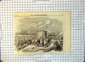 Antique Old Print Launch Northumberland Scene Deck Men Winding Ropes 1866 342G