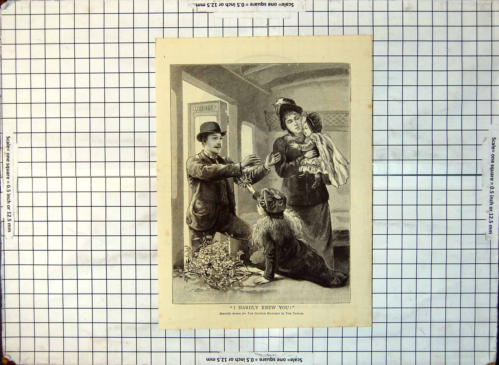 Print Family Reunited Railway Carriage Paddling Seaside Waves Sail Boat 401RG