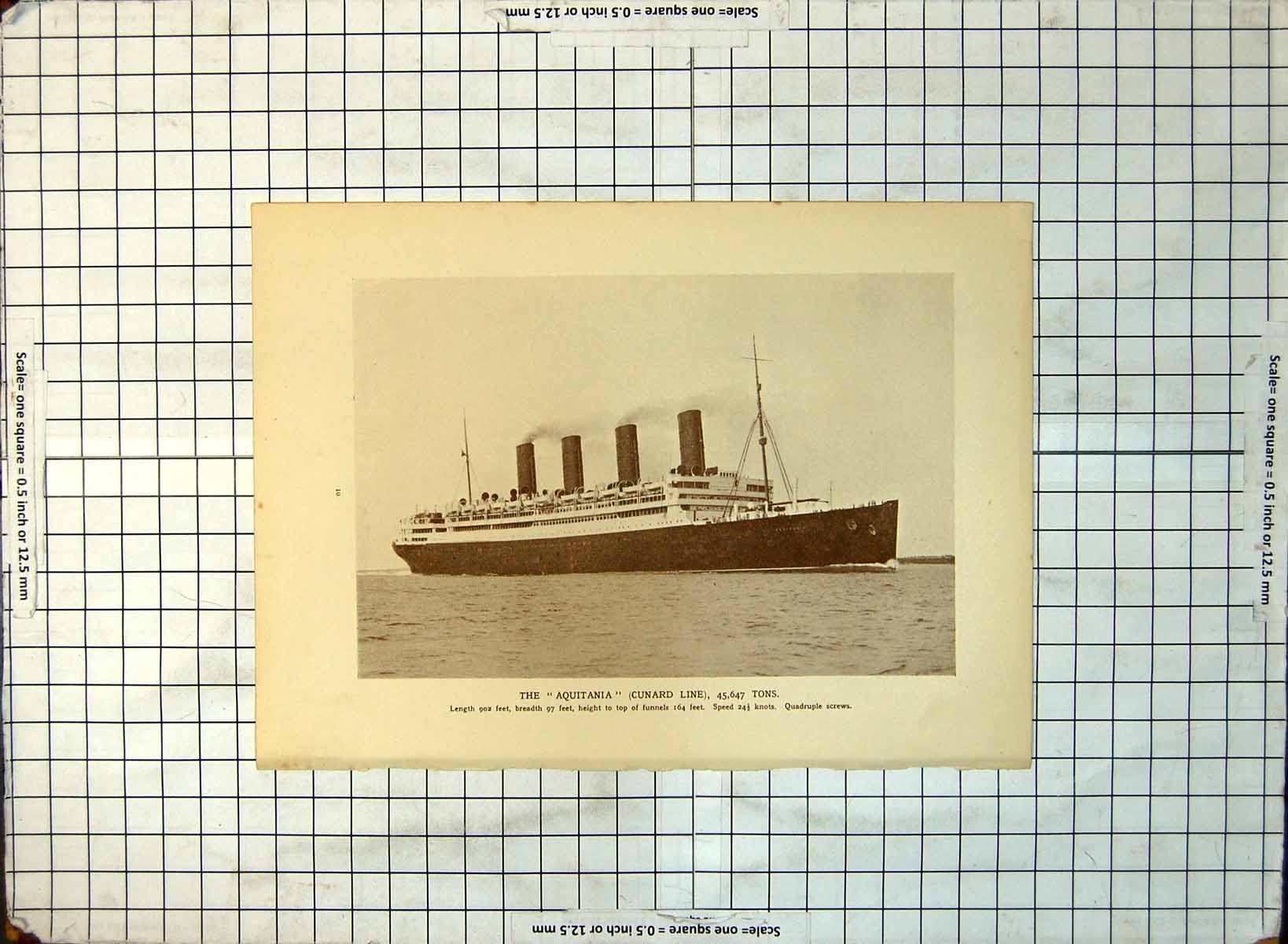 Old Aquitania Cunard Line Sea Mauretania Contrasted Coliseum Rome 405RG