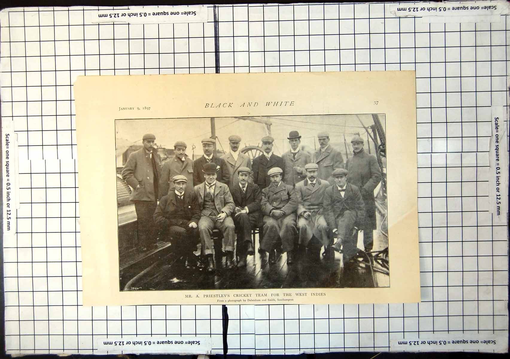 Old Mr A Priestley'S Cricket Team For The West Indies Aboard Ship 1897 19th