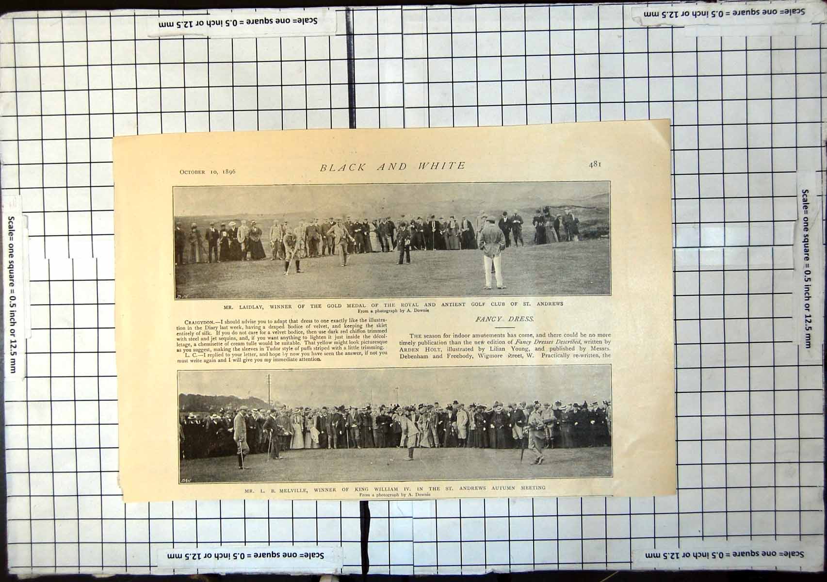 Old Mr Laidlay Golf St Andrews Winner Mr Lb Melville Spectators 1896 Victorian