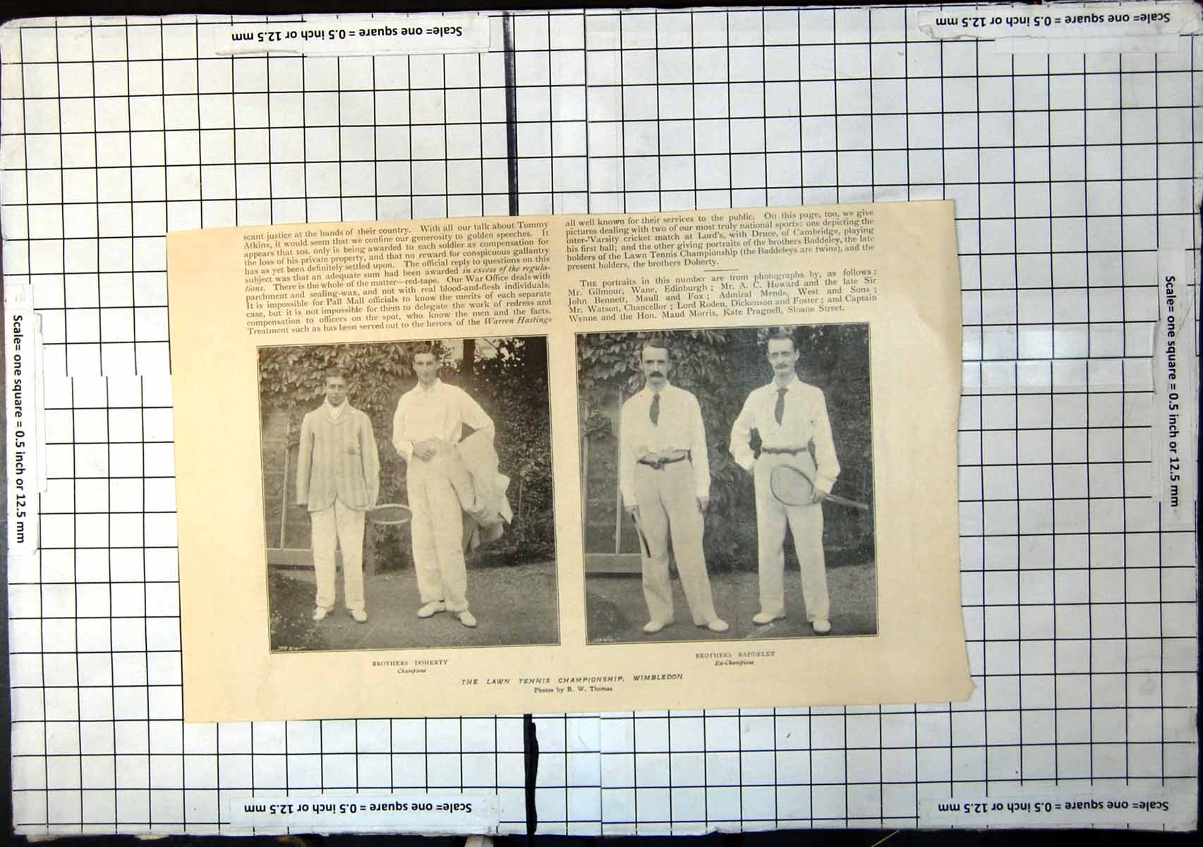 Antique Print Lawn Tennis Championship Wimbledon Brothers Doherty Baddeley