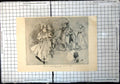 Antique Old Print The Gay Parisienne At Duke York'S Dancers Dog Parasol 1896