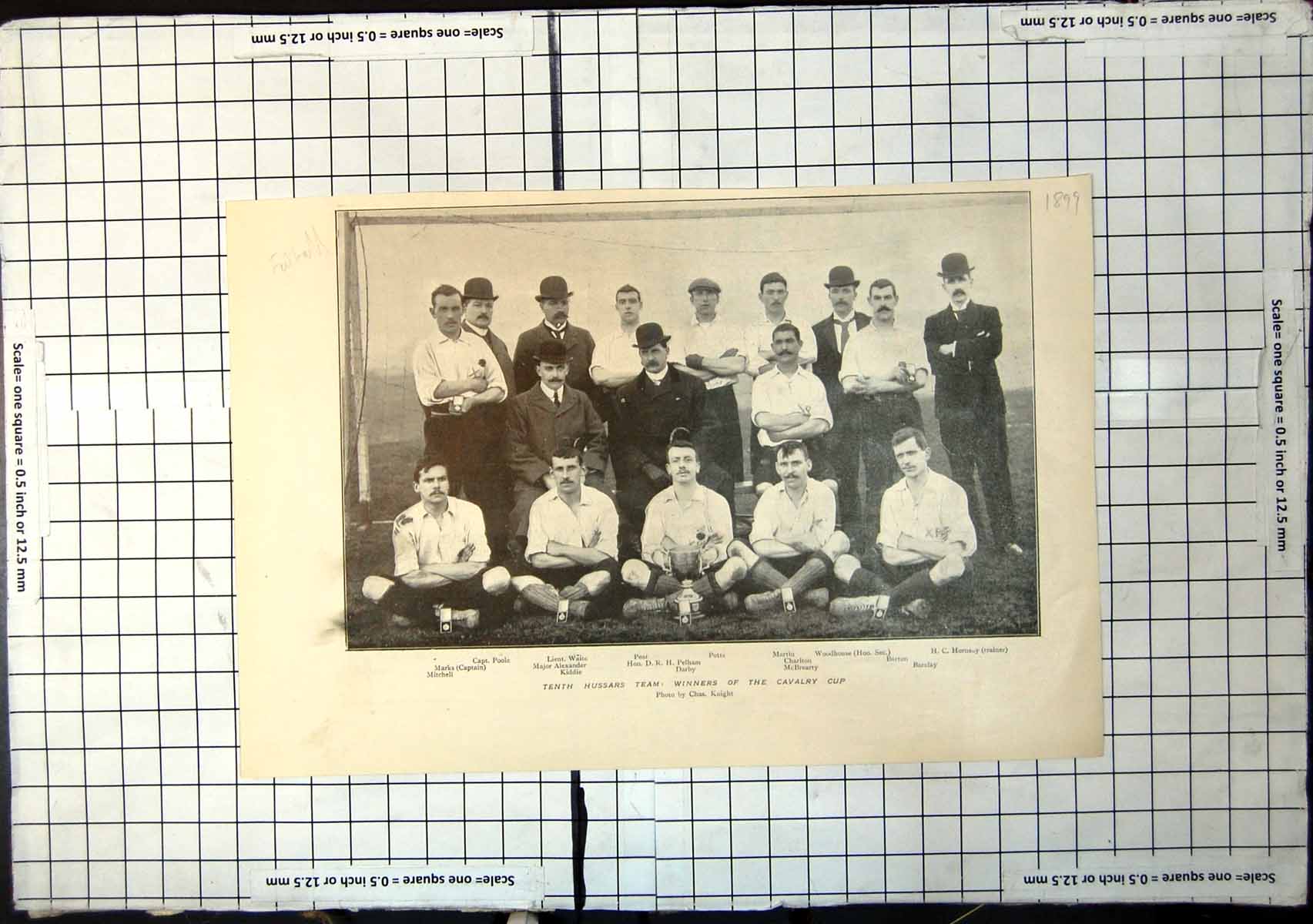 Antique Old Print Tenth Hussars Team Winners Cavalry Cup Marks Mitchell 1899