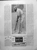 Antique Old Print Hero A Hundred Centuries Dr W G Grace Wicket Cricket 1895