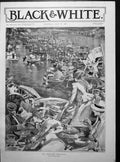 Antique Print Henley Regatta Ladies Parasols Men Striped Blazers Boats 1897