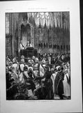 Antique Print Enthronement Archbishop York Oxford Cambridge Boat Race 1891