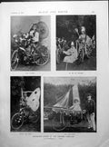 Antique Old Print Decorated Bicycles Ventnor Carnival Round Pond Palace 1896