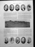 Old Print Gentlemen V Players Lord'S Cricket Portraits Tunnicliffe 1897 19th