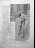 Old Print Dr W G Grace Wicket Cricket Mayors Chair Corporation Deal 1892 19th