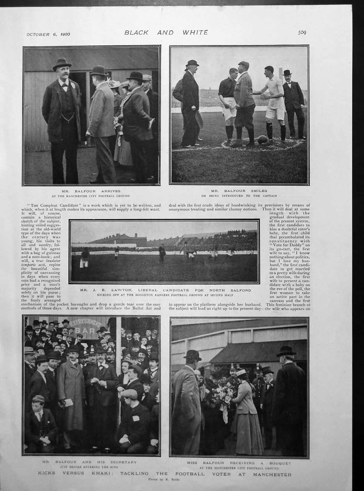 Antique Old Print Tackling Football Voter Manchester Far East Pictures 1900