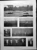 Old Inter-University Sports Boat Race Sketch Big Boer Little Boor 1897 19th