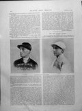 Old Print M Cannon T Loates Jockeys Sir C Paul Calcutta High Court 1894 19th