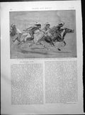 Antique Old Print Wild West Racing Earls Court Champion Bunlered Maiden 1892