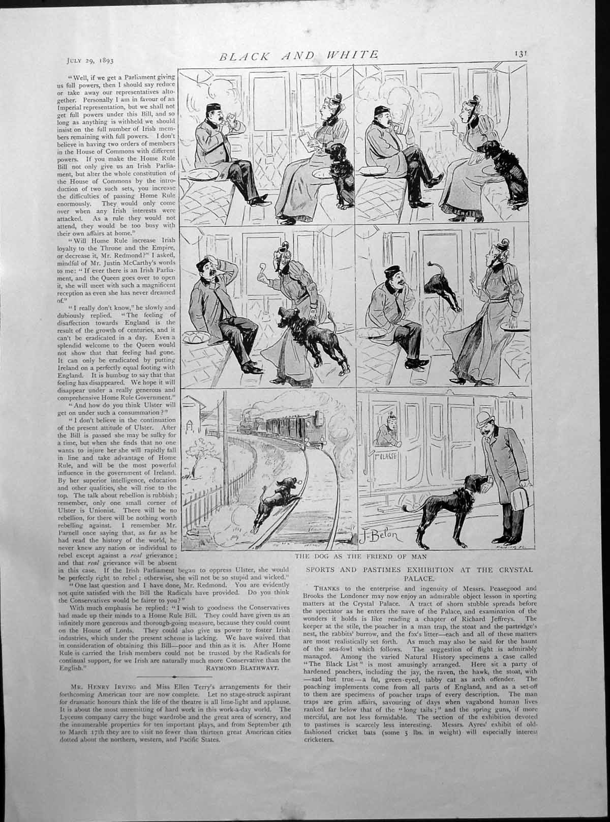 Old Dog As Friend Man Rescuing Pipe Chub Fishing Boat Gentleman 1893Victorian