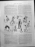 Antique Print Australian Cricketers Practising At Lords Dudley Tennant 1899