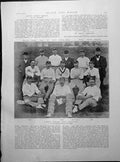 Antique Old Print County Cricket Team Yorkshire Tunnicliffe Hunter Hirst 1894