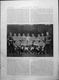 Original Old Antique Print Second Scots Guards Football Team Seated 1894 19th