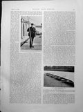 Antique Old Print Tom Tims University Oxford Boatman New Cambridge Boat 1894
