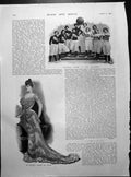 Old Print Net Ball Teams At The Alhambra Bead Encrusted Gown At Jays 1900 20th