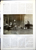 Antique Old Print Her Mothers Voice Piano Playing Owls Photograph Tree 1910