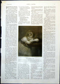 Antique Old Print Laughing Girl Joshua Reyns Girl Window Dogs F Dicksee 1910