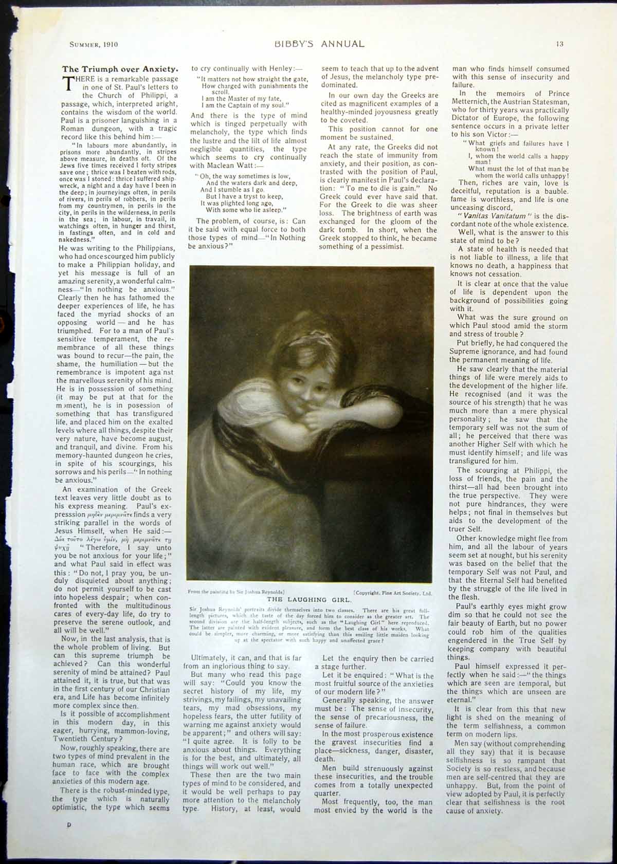 Antique Old Print Laughing Girl Joshua Reyns Girl Window Dogs F Dicksee 1910