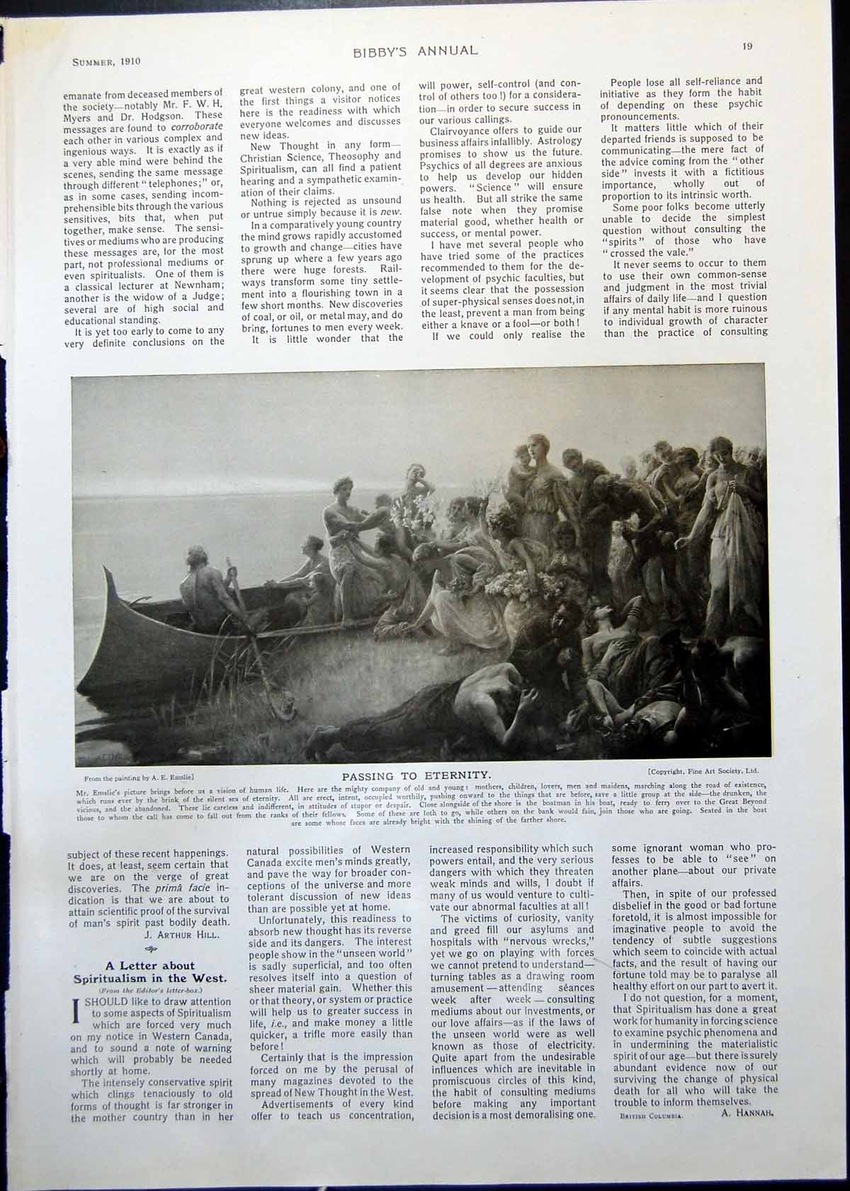 Antique Print Passing To Eternity Ae Emslie Eventide Church Bw Leader 1910 20th