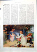 Antique Old Print First Steps From Painting Fred Morgan Age Innocence 1910 20th