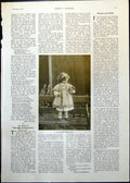 Antique Old Print Little Girl Bird On Hand Return From Harvest J Breton 1910
