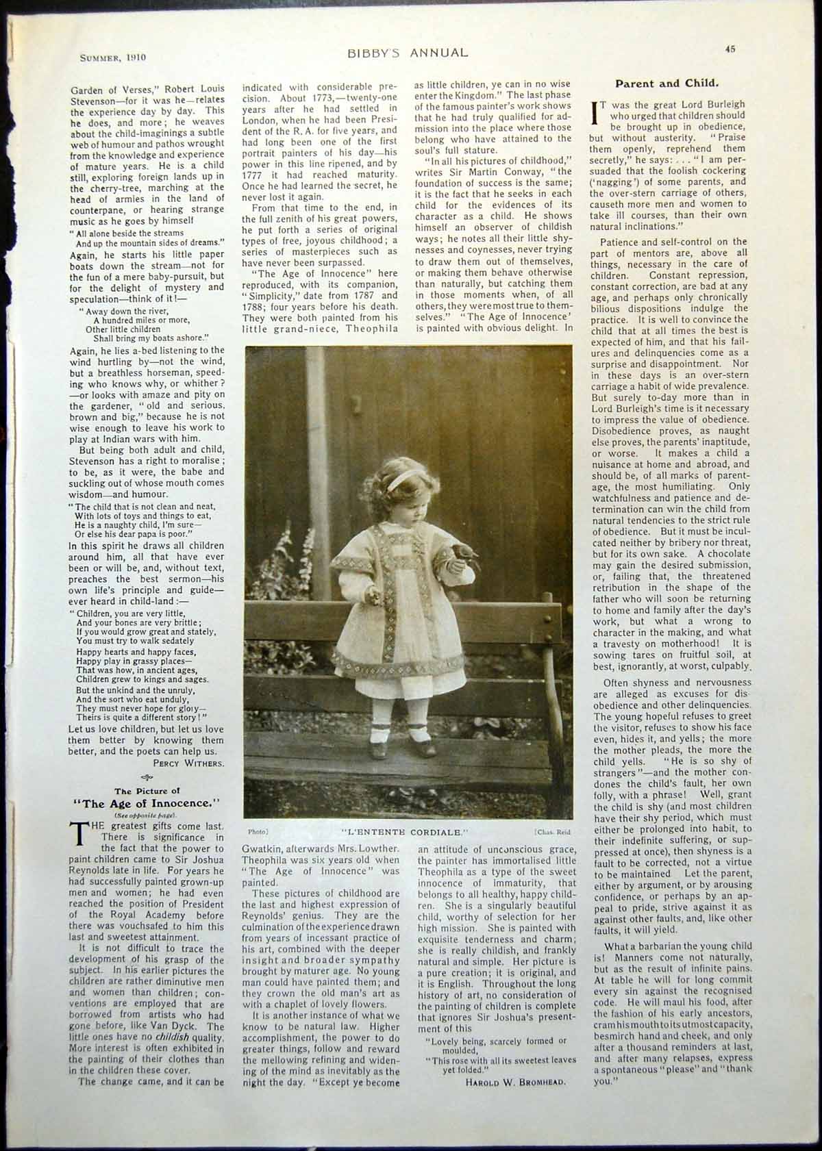 Antique Old Print Little Girl Bird On Hand Return From Harvest J Breton 1910