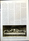 Old Antique Print The Last Supper Caught Out Cn Nemy Boat Stormy Sea 1910 20th