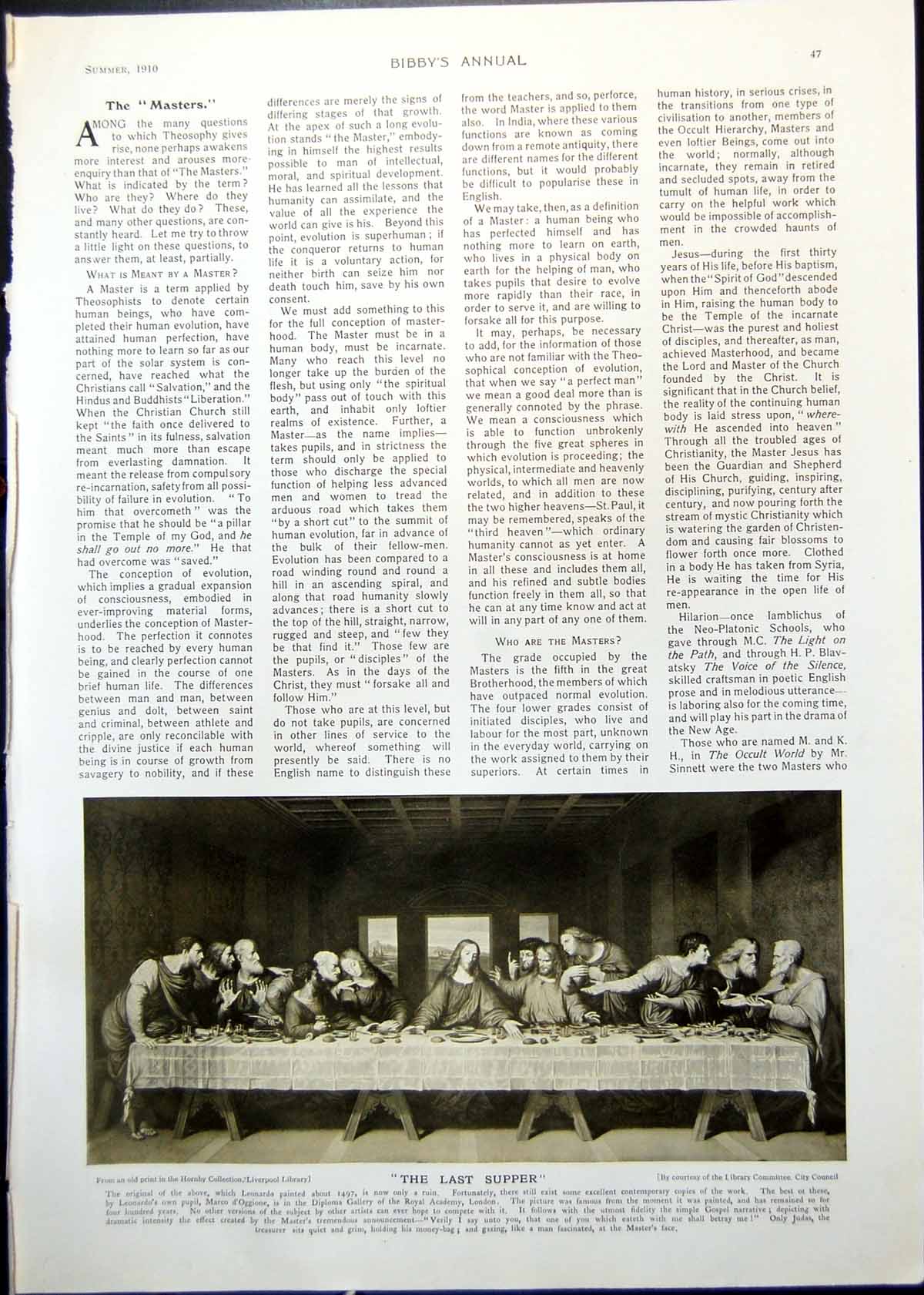 Old Antique Print The Last Supper Caught Out Cn Nemy Boat Stormy Sea 1910 20th