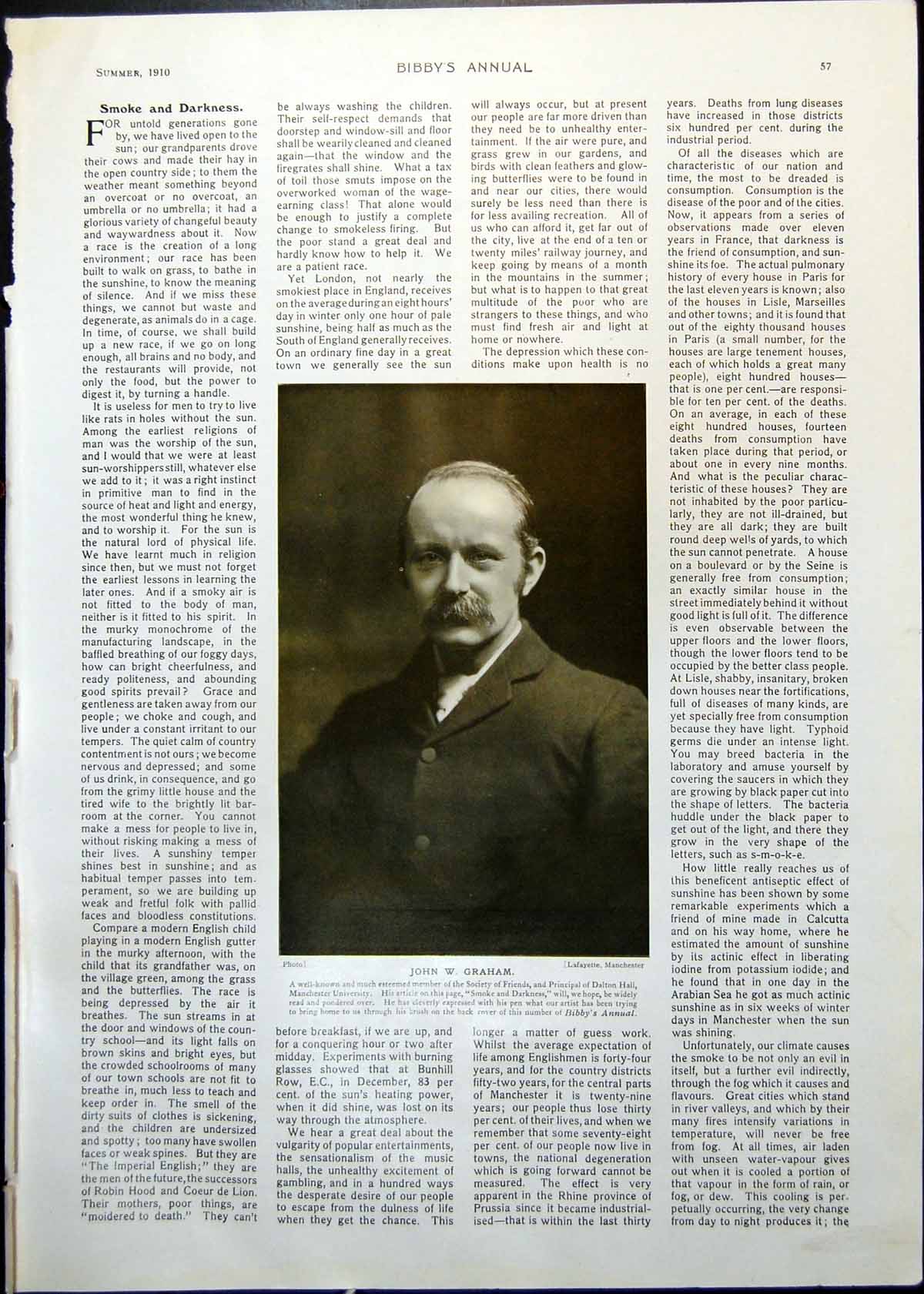 Antique Print John W Graham Portrait Eagle From Painting Chas. Whymper 1910