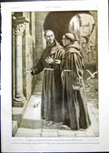 Antique Old Print St. Francis Assisi Young Monk G King Mrs Annie Besant 1910
