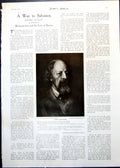 Antique Old Print Lord Tennyson H Herkomer Portrait Wordsworth W Boxall 1911