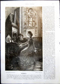 Antique Print Organ Player Harmony F Dicksee Horses Pigeons Fj Herring 1912