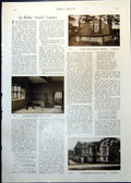 Antique Old Print Robin Hood Grave Room Gatehouse Death Thales Fielding 1912