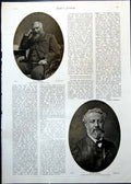 Old Antique Print Jules Verne Portrait Ga Henty Wengen Skating Rink 1912 20th