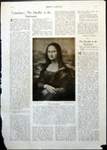 Antique Print Leonardo Da Vinci La Gioconda Lady Fruit Basket Eucharis 1912