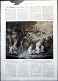 Original Old Antique Print G Morlan Children Birdnesting Nest Skylark 1912 20th