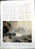 Old Print Peter Graham Seabirds Cliff Scene Erskine Nicol Boy Tutor 1912 20th