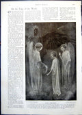 Antique Old Print Gunning King Life'S Prologue Guardian Angels We Frost 1913