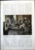 Antique Old Print Leon L'Hermitte Friend Humble N Maes Asking A Blessing 1913
