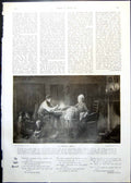 Antique Print Frugal Meal Israels Peasant Family Lady Holland Gf Watts 1913