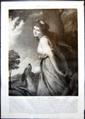 Old Antique Print Lady Hamilton As Bacchante Ja Allan Joseph Bibby 1913 20th