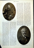 Old Print Ga Henty Portrait Jules Verne Authors Skating Rink Wengen 1912 20th