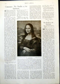 Old Print La Gioconda Leonardo Da Vinci Eucharis Lord Leighton Lady 1912 20th